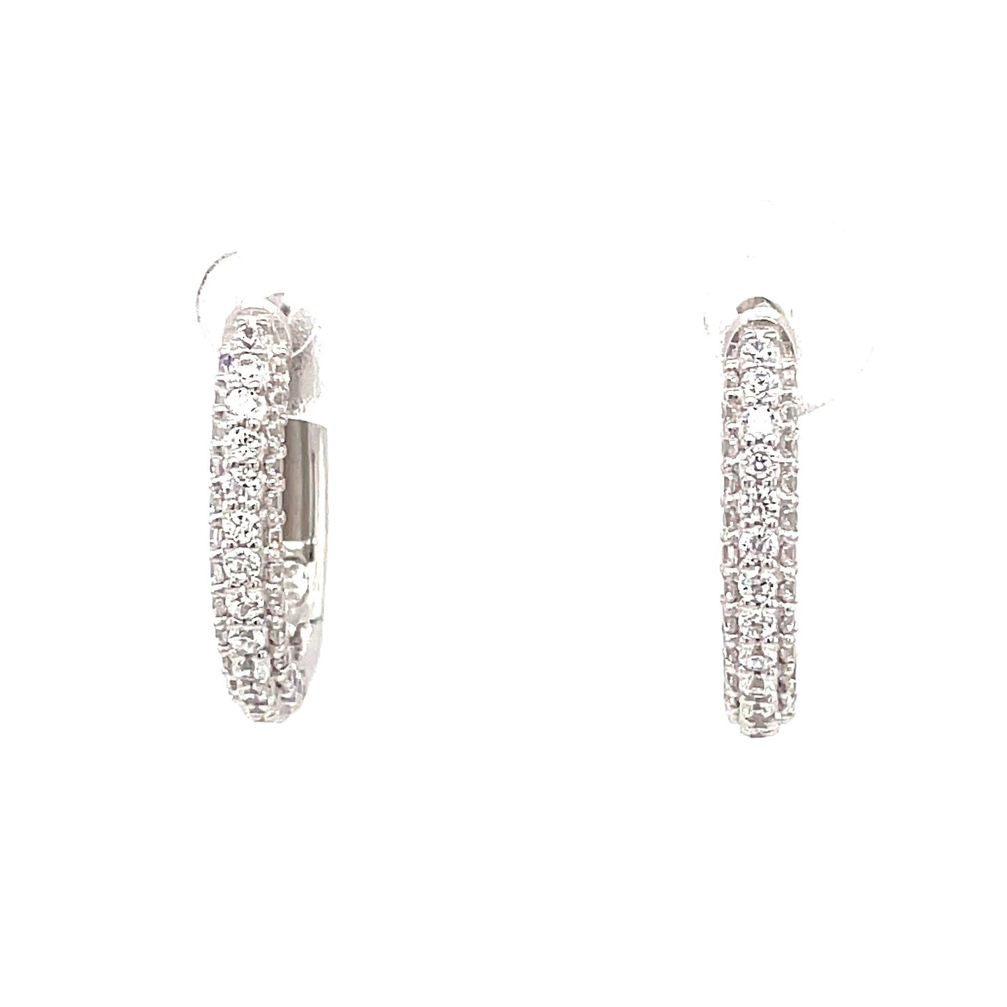 Sterling Silver Cubic Zirconia Hoop Earring