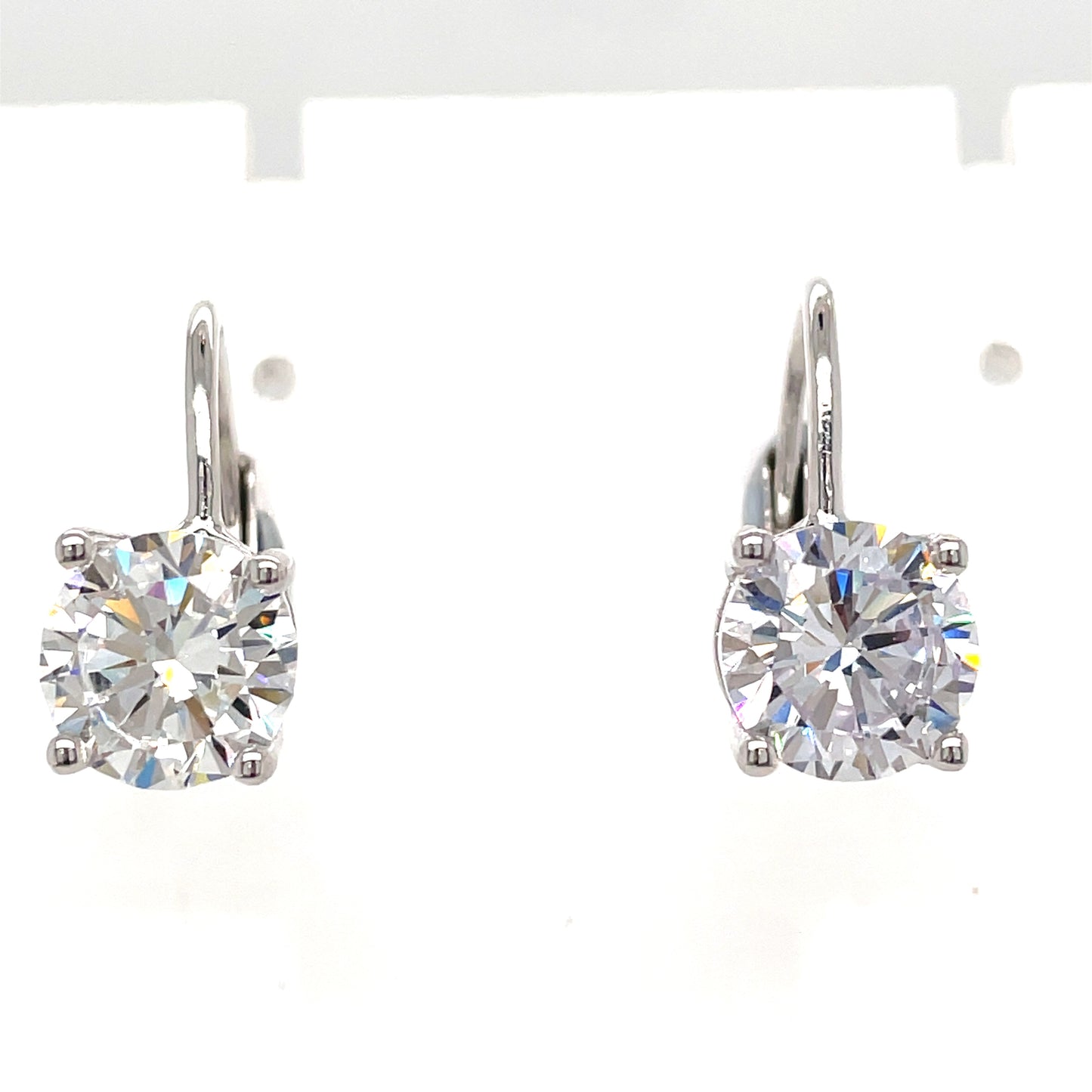 Sterling Silver 4 Claw Cubic Zirconia Drop Earring