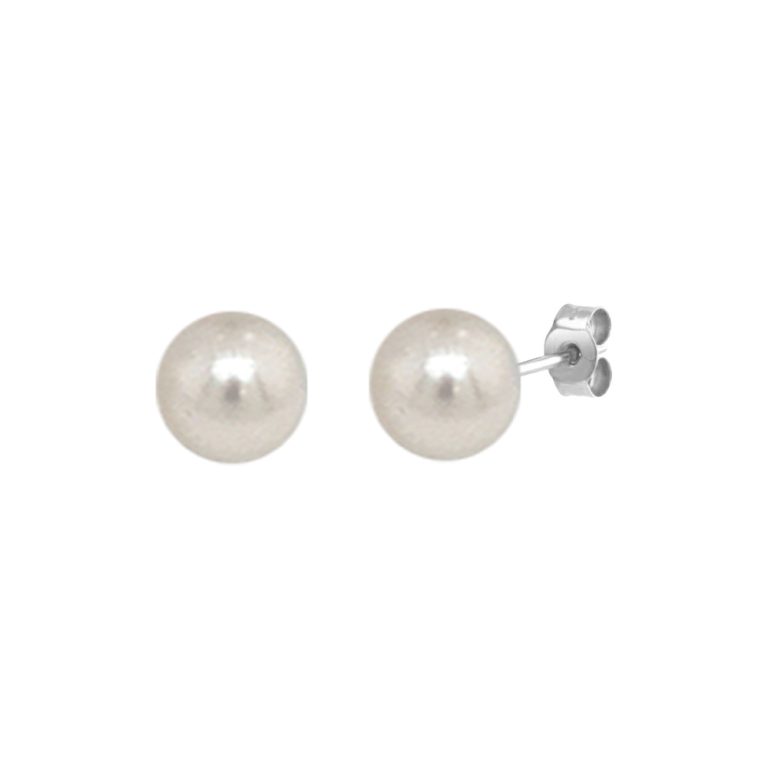 Sterling Silver Pearl Earring 6/ 6.5 Mm