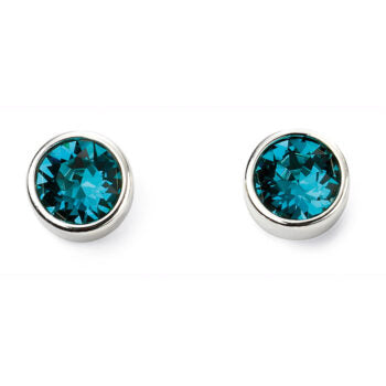 Sterling Silver Blue Zircon December Birthstone Earring