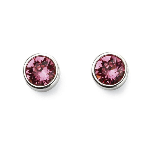 Sterling Silver Pink Zircon October Birthstone Earring