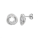 Sterling Silver Cubic Zirconia Open Knot Earring