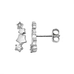 Sterling Silver Cubic Zironia Shooting Star Earring