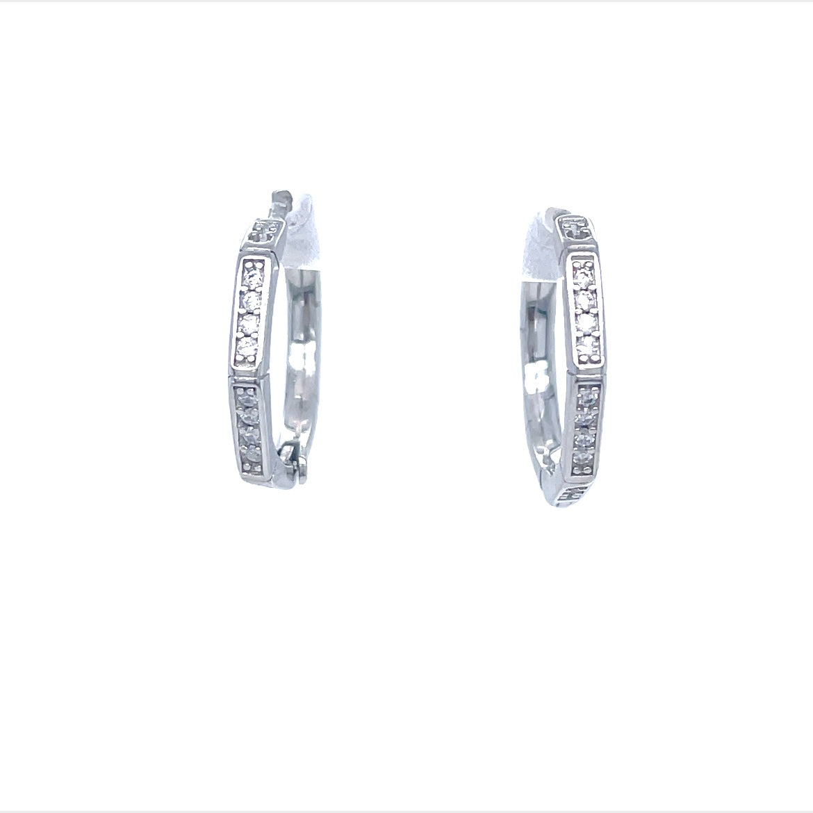 Sil Erg Cz Hex Hoop