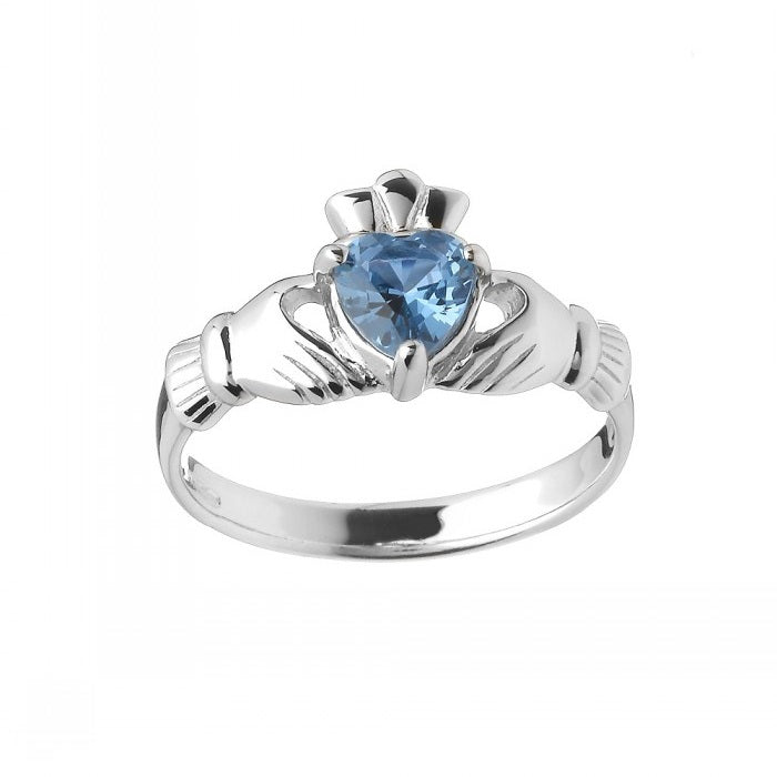 Sterling Silver December Claddagh Ring