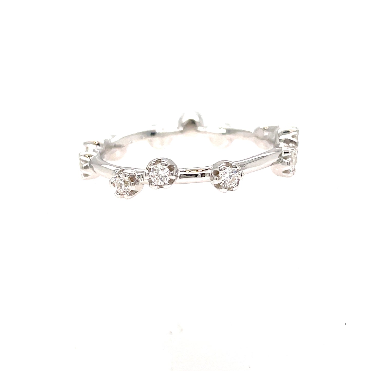 Sterling Silver Cubic Zirconia Scatter Band