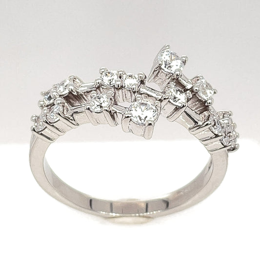Sterling Silver Cubic Zirconia Open Wrap Ring