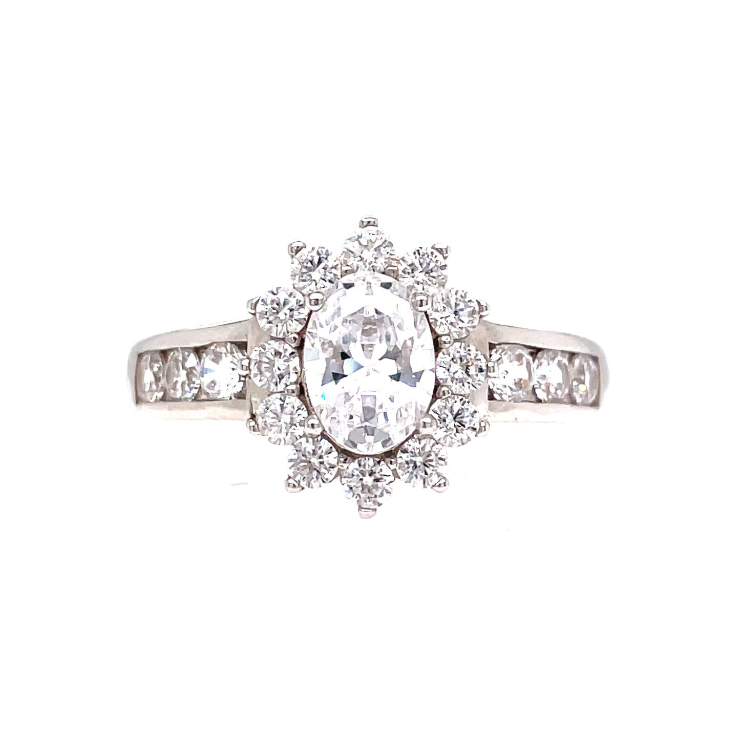 Sterling Silver Cubic Zirconia Cluster Ring