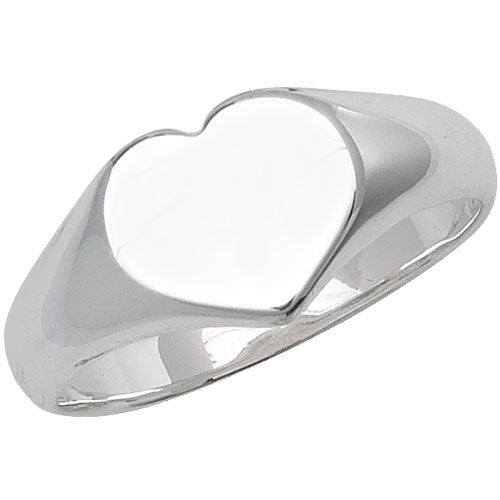 Sterling Silver Heart Shaped Signet Ring