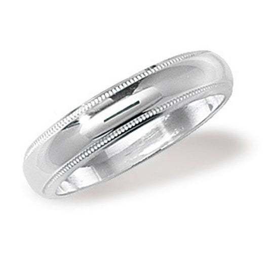 Sil Ring Millgrain Edge