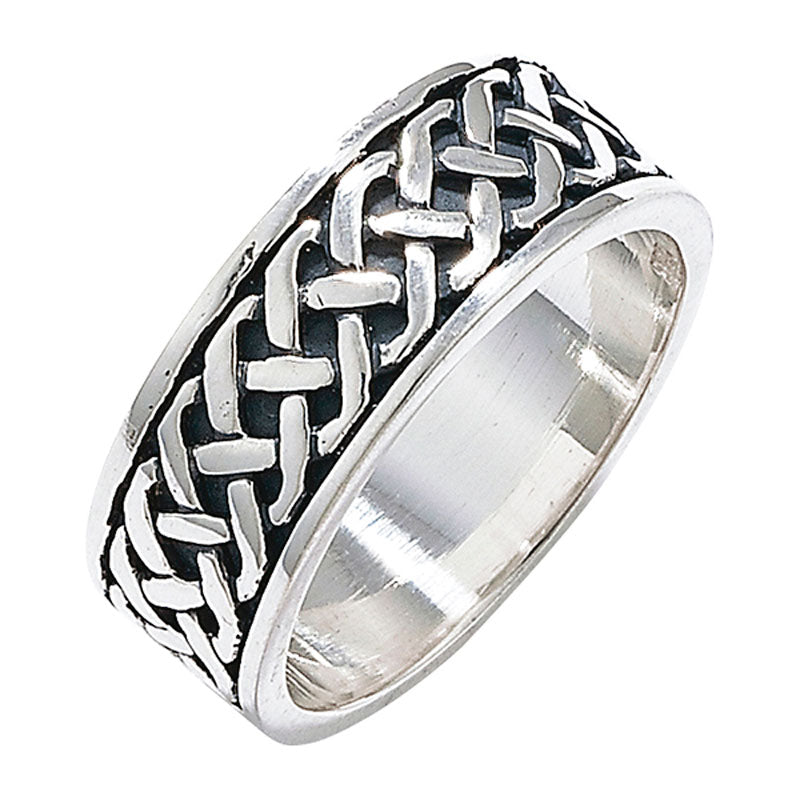 Silver Ring Gents Black Enamel