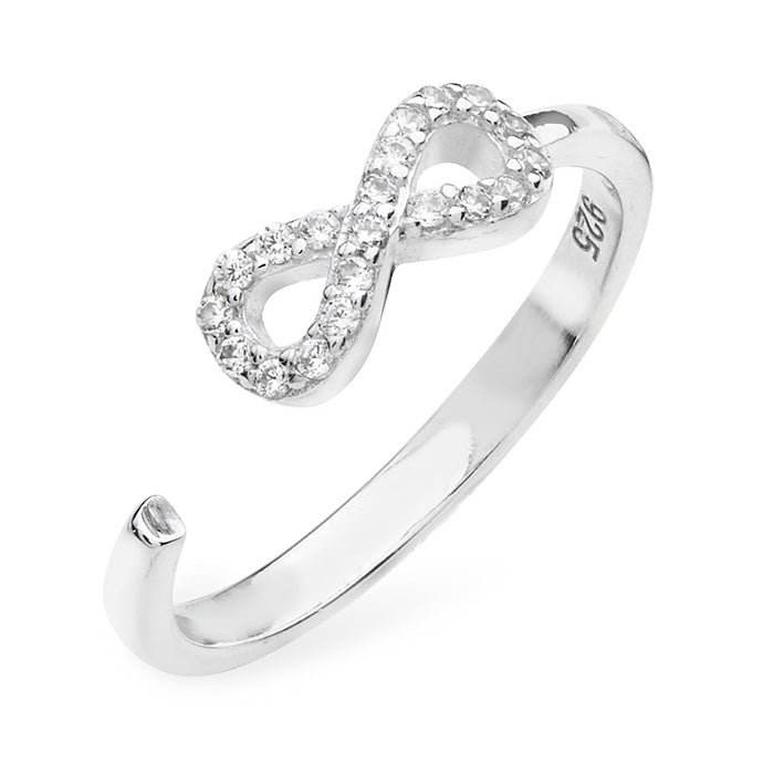 Sterling Silver Cubic Zirconia Infinity Dress Ring