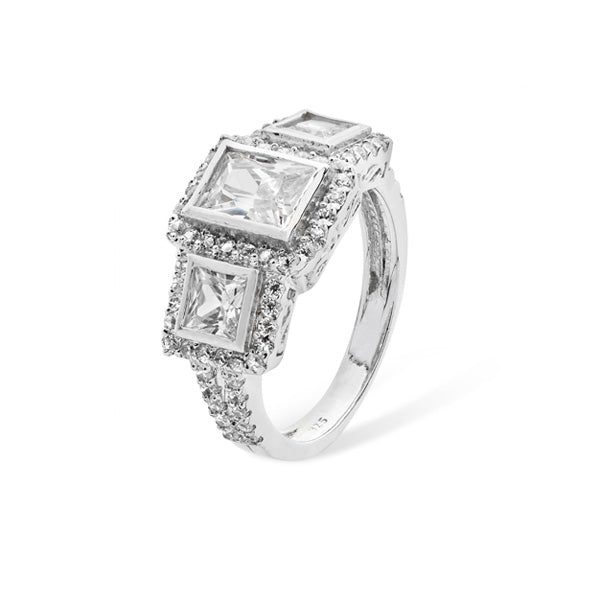 Sterling Silver Cubic Zirconia Dress Ring