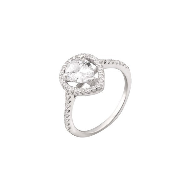 Sil Ring Cz Pear