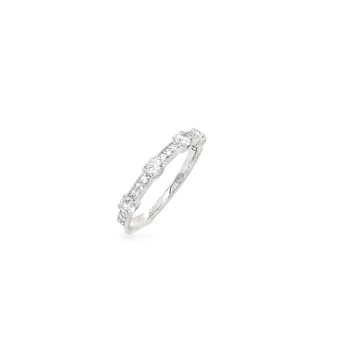 Sterling Silver Cubic Zirconia Gradient Eternity Ring