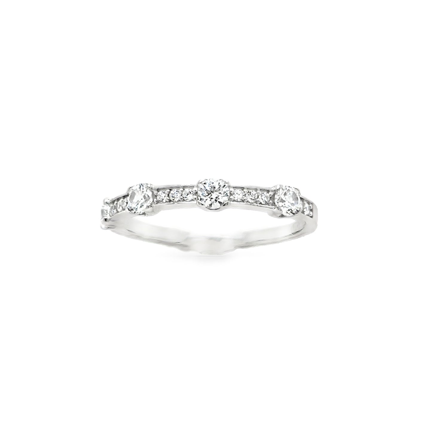 Sterling Silver Cubic Zirconia Gradient Eternity Ring