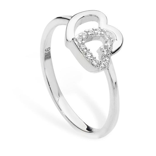 Sil Ring Cz Dbl Hearts