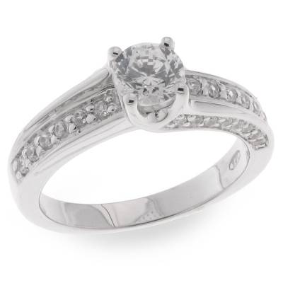 Sterling Silver Cubic Zirconia Solitiare Ring