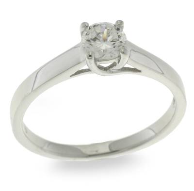 Sil Ring Cz Sol 4claw