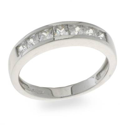 Sterling Silver Cubic Zirconia Eternity Ring