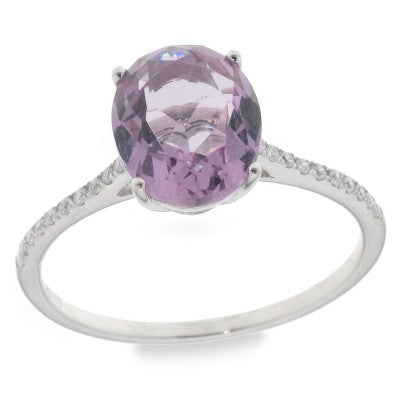 Sterling Silver Purple And Cubic Zirconia Ring