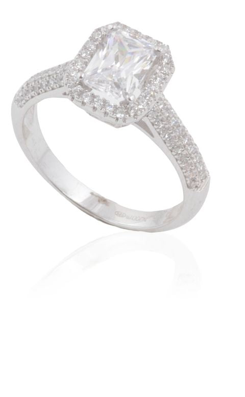 Sil Ring Cz Sol Sq Cz Sh