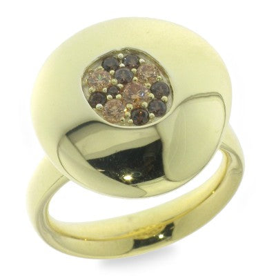 Streling Silver Gold Plated Stone Set Ring