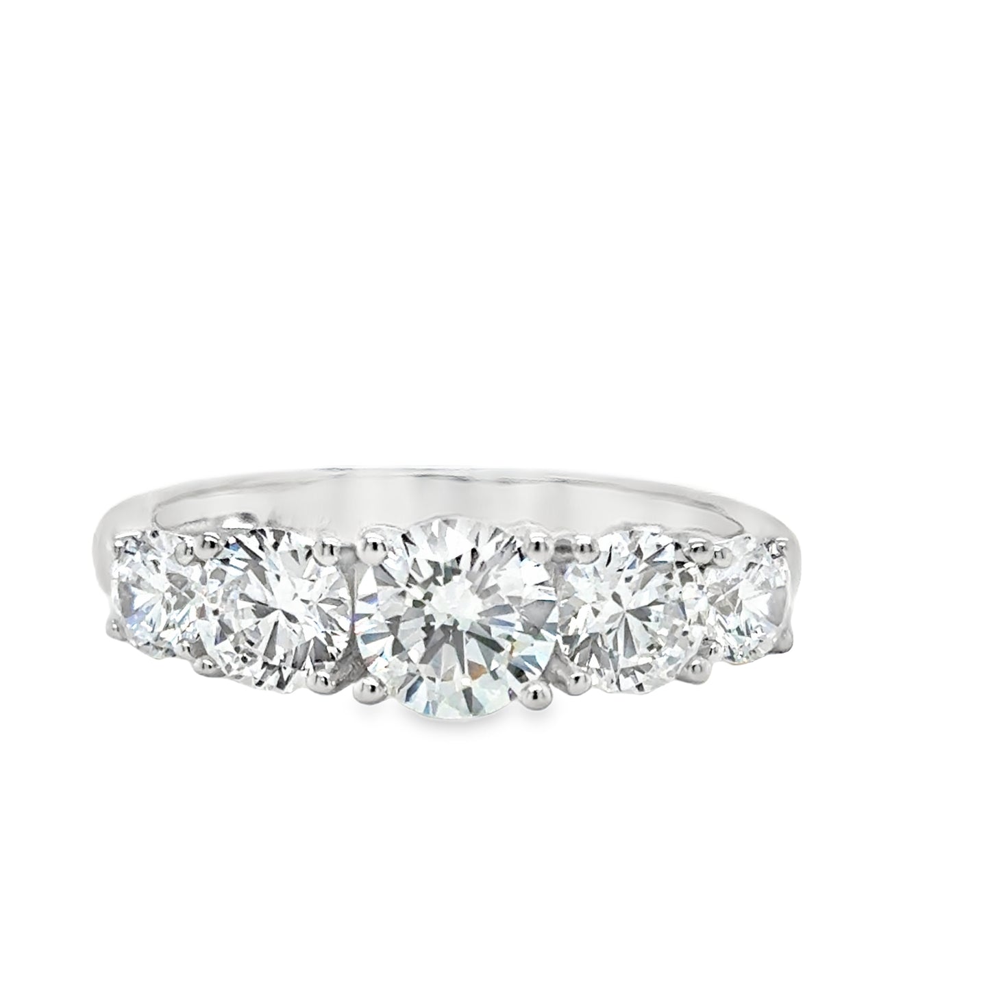 Sterling Silver Five Stone Cubic Zirconia Dress Ring