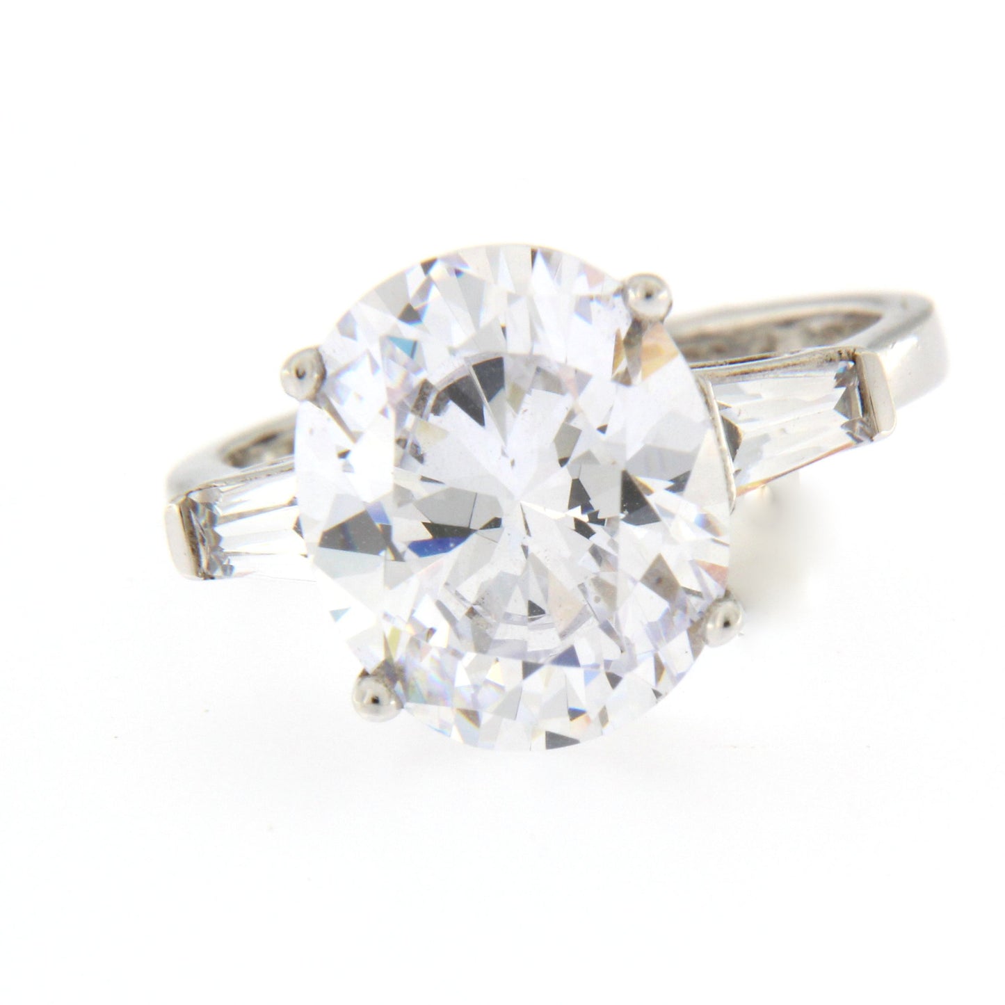 Sterling Silver Cubic Zirconia Solitaire Dress Ring