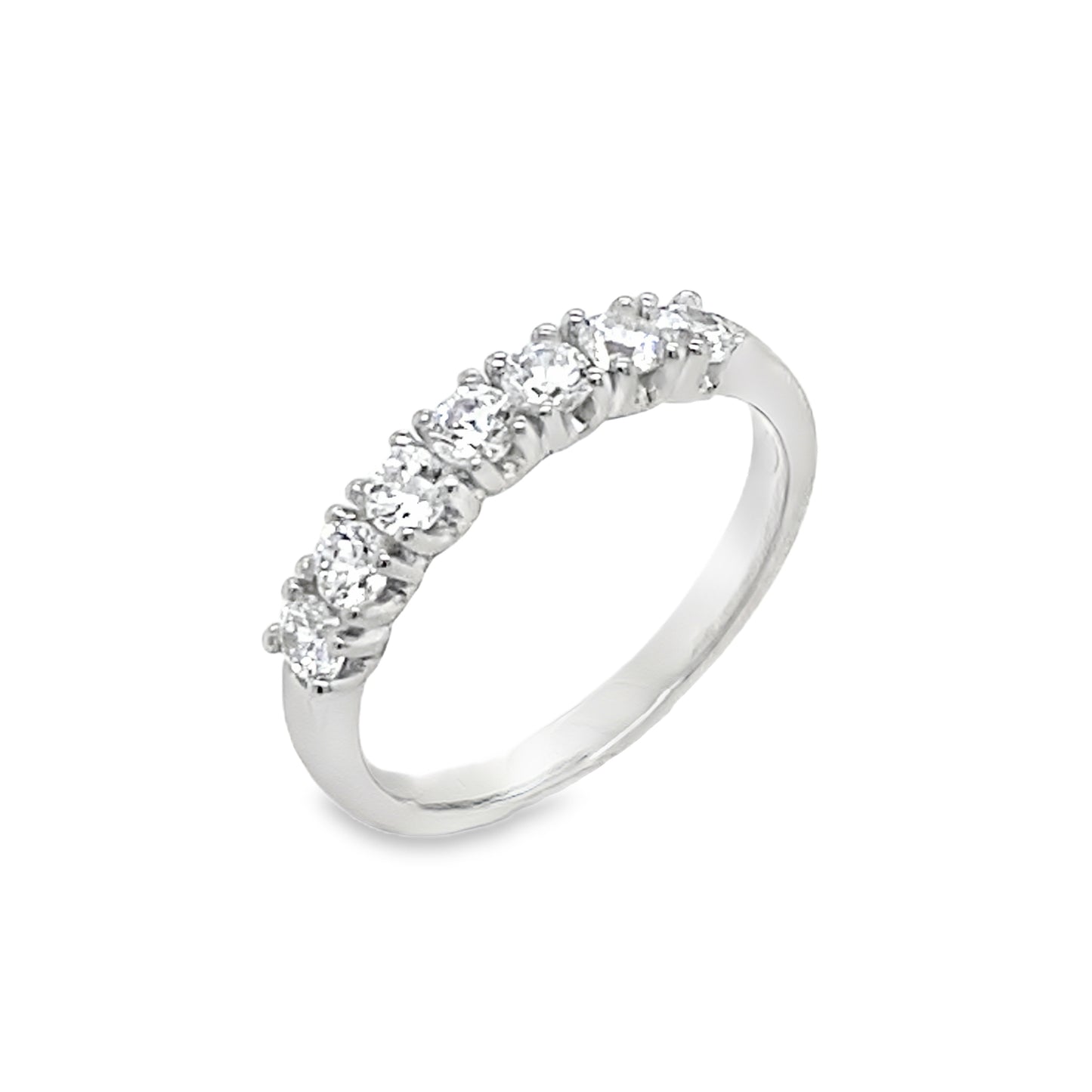 Sterling Silver Seven Stone Cubic Zirconia Ring
