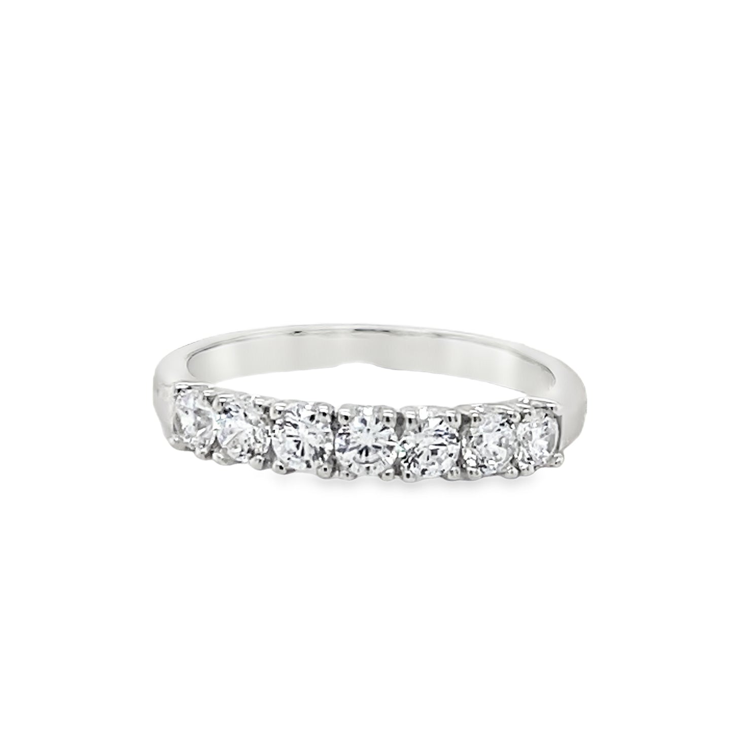 Sterling Silver Seven Stone Cubic Zirconia Ring