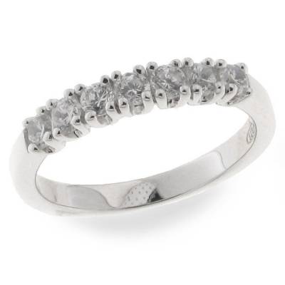 Sterling Silver Seven Stone Cubic Zirconia Ring