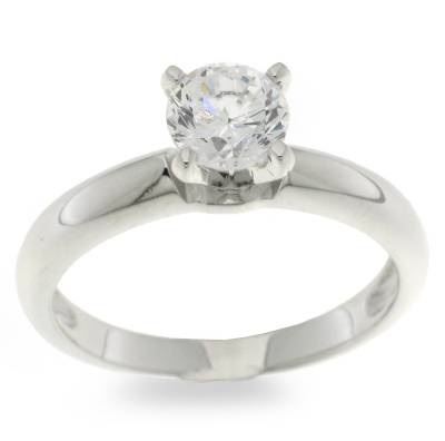 Sterling Silver Cubic Zirconia Solitaire Ring