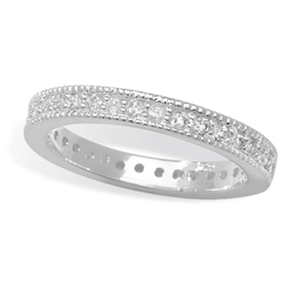 Sterling Silver Cubic Zirconia Eternity Dress Ring