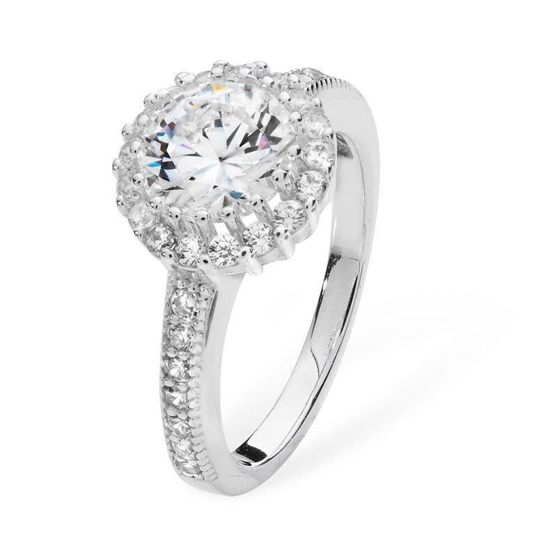 Sterling Silver Cubic Zirconia Solitaire Ring