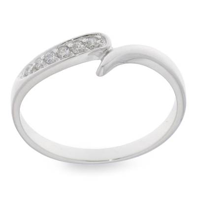 Sterling Silver Cubic Zirconia And Polished Ring