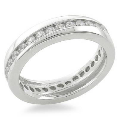 Sterling Silver Cubic Zirconia Eternity Ring