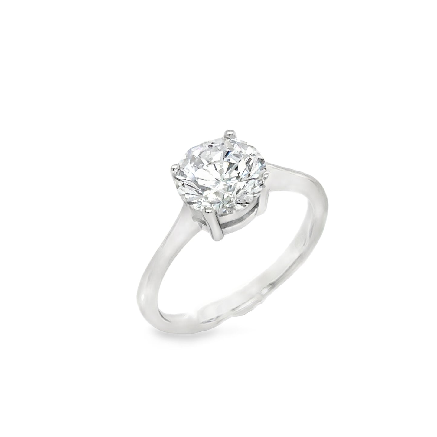 Sterling Silver Cubic Zirconia Solitaire 4 Claw Ring