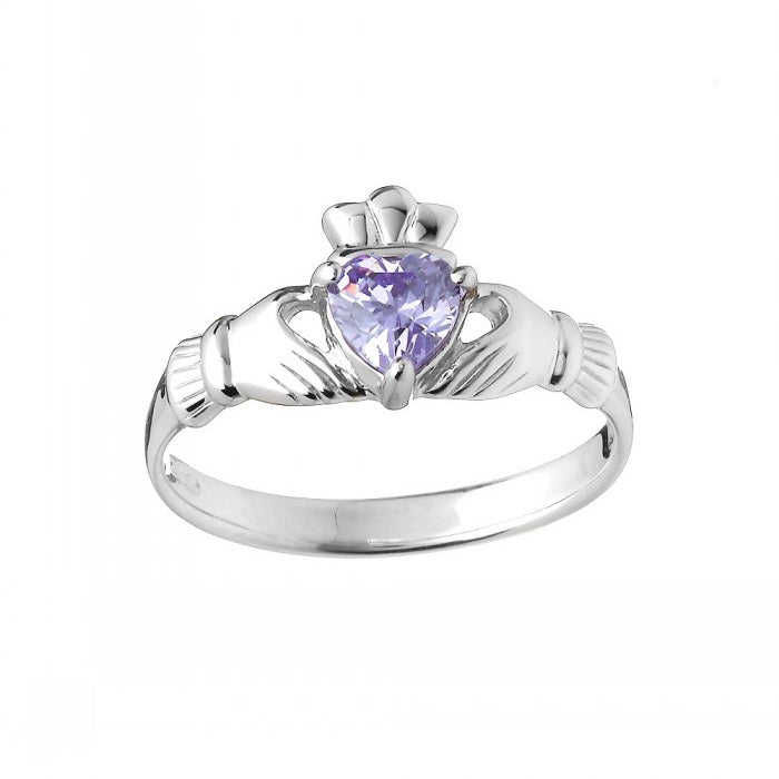 Sterling Silver June Claddagh Ring