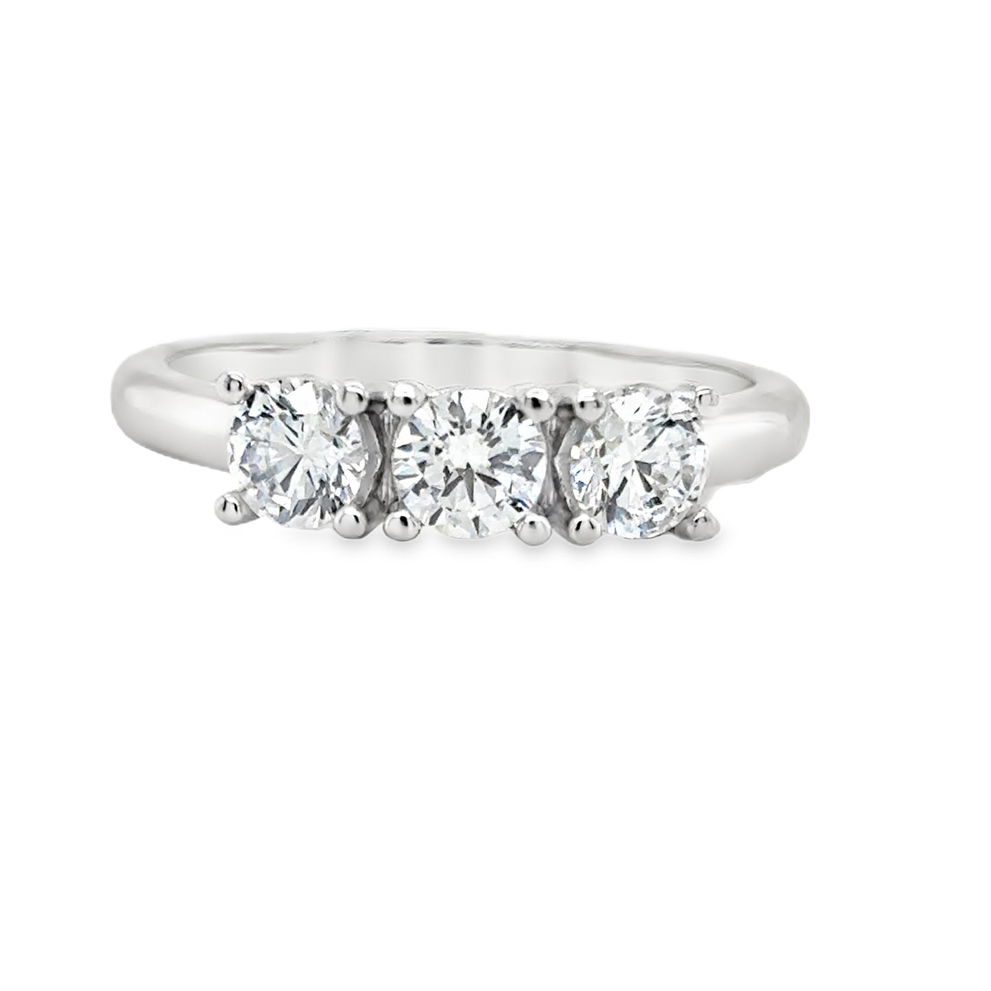 Sterling Silver Cubic Zirconia Three Stone Ring