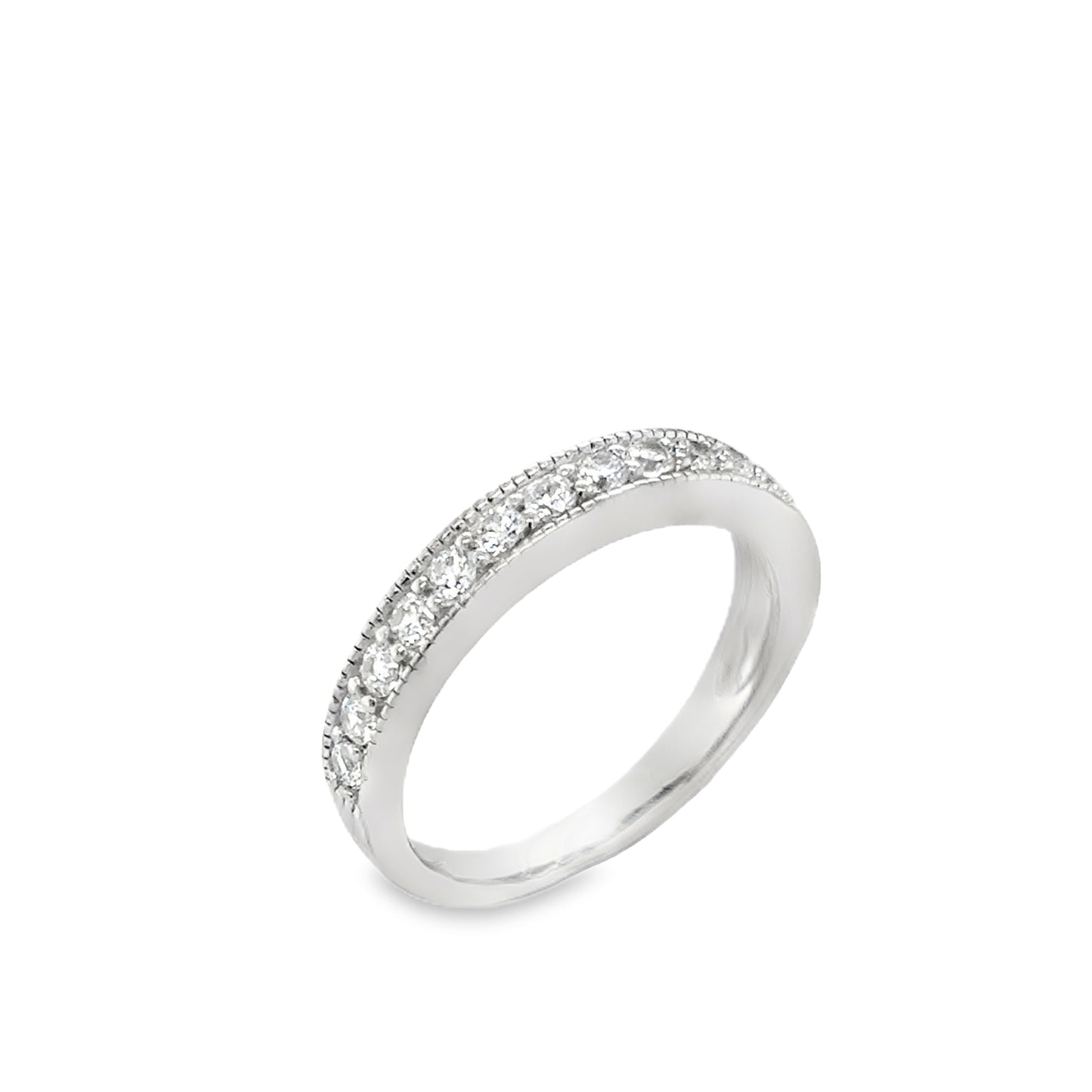 Sterling Silver Cubic Zirconia Channel Set Eternity Ring