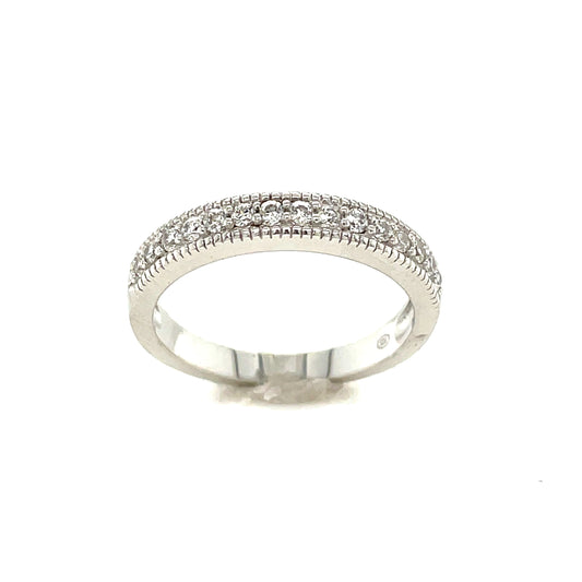Sterling Silver Cubic Zirconia Channel Set Eternity Ring