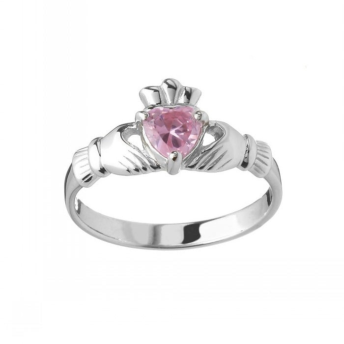 Sterling Silver October Claddagh Ring