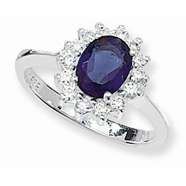 Sil Ring Sap/Cz Ov Clust