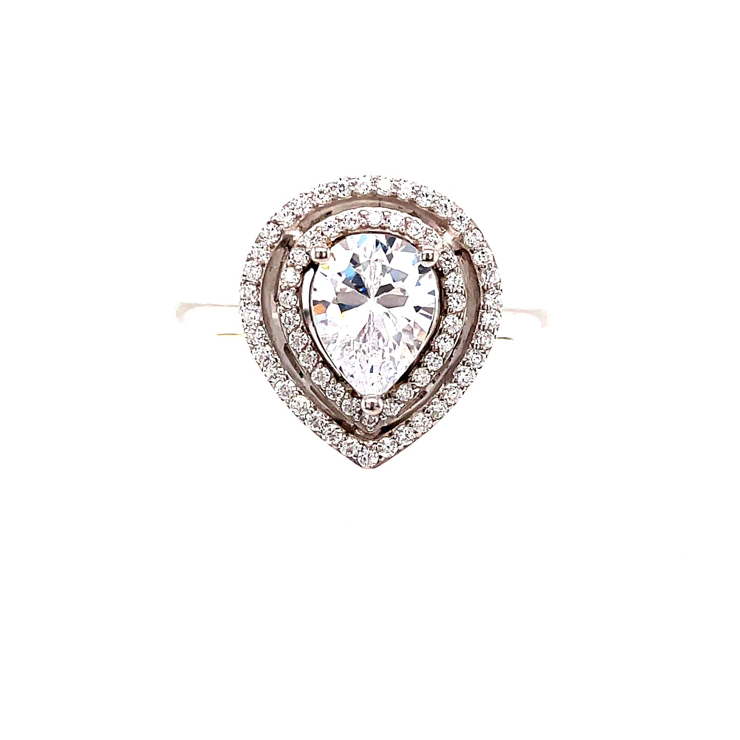 Sterling Silver Cubic Zirconia Marquise Cluster Ring