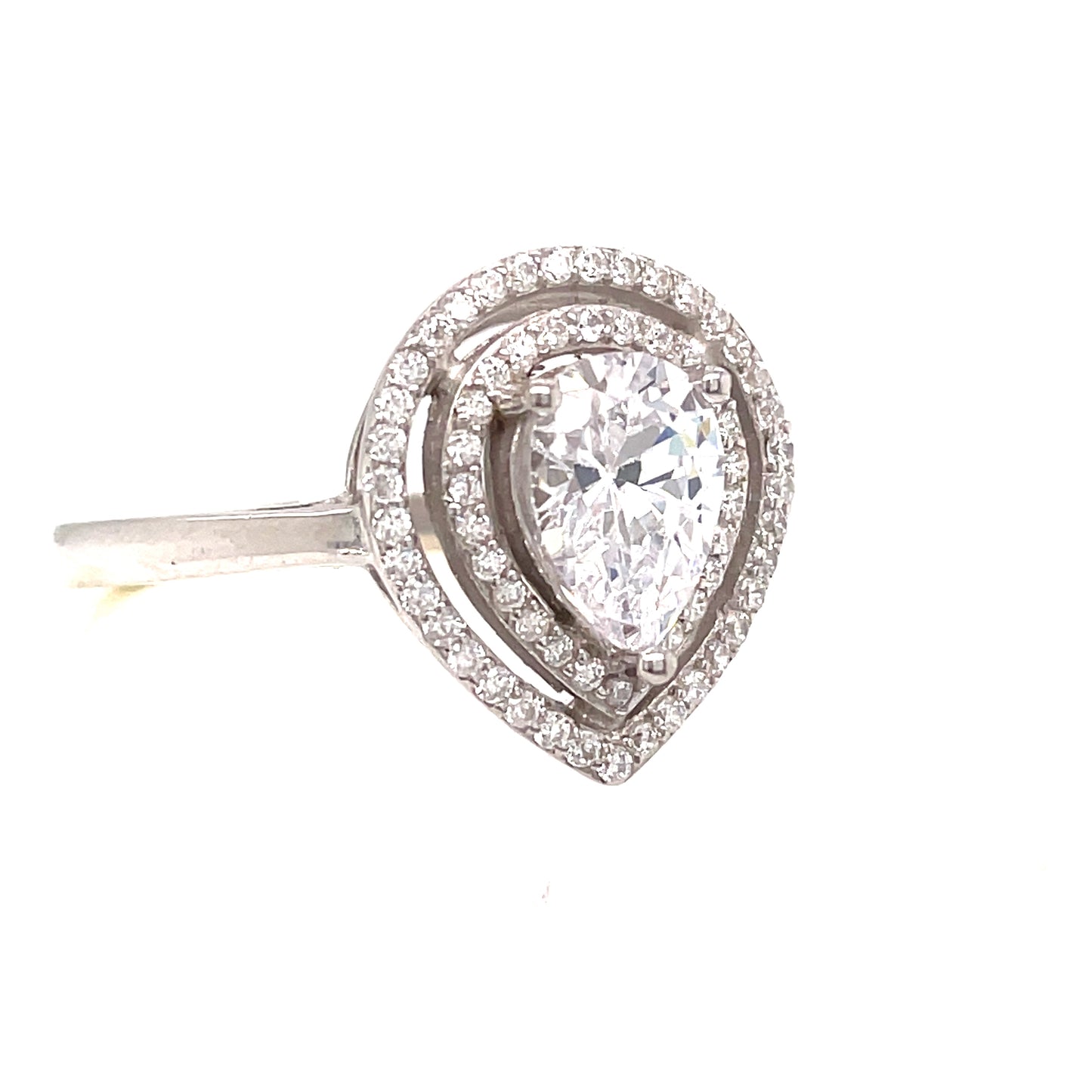 Sterling Silver Cubic Zirconia Marquise Cluster Ring