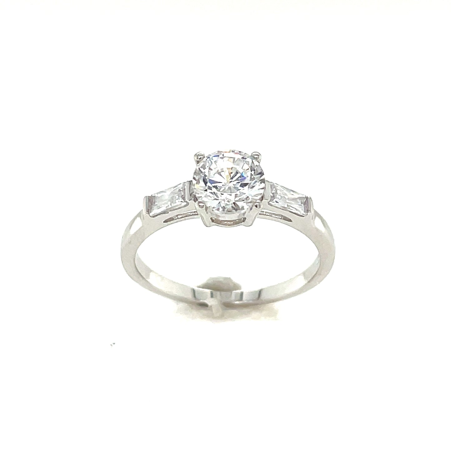 Sterling Silver Cubic Zirconia Solitaire Dress Ring