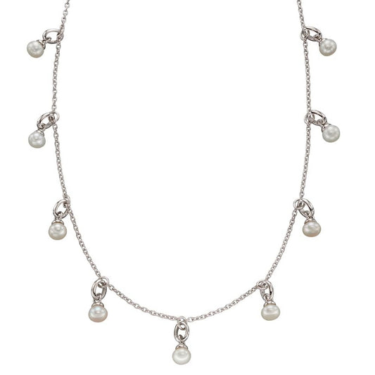Sterling Silver Childs Multi Pearl 'Eleanor' Chain Pendant