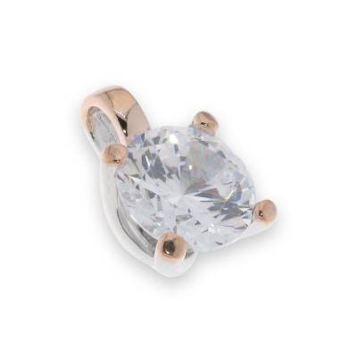 Sterling Silver Cubic Zirconia Pendant Rose