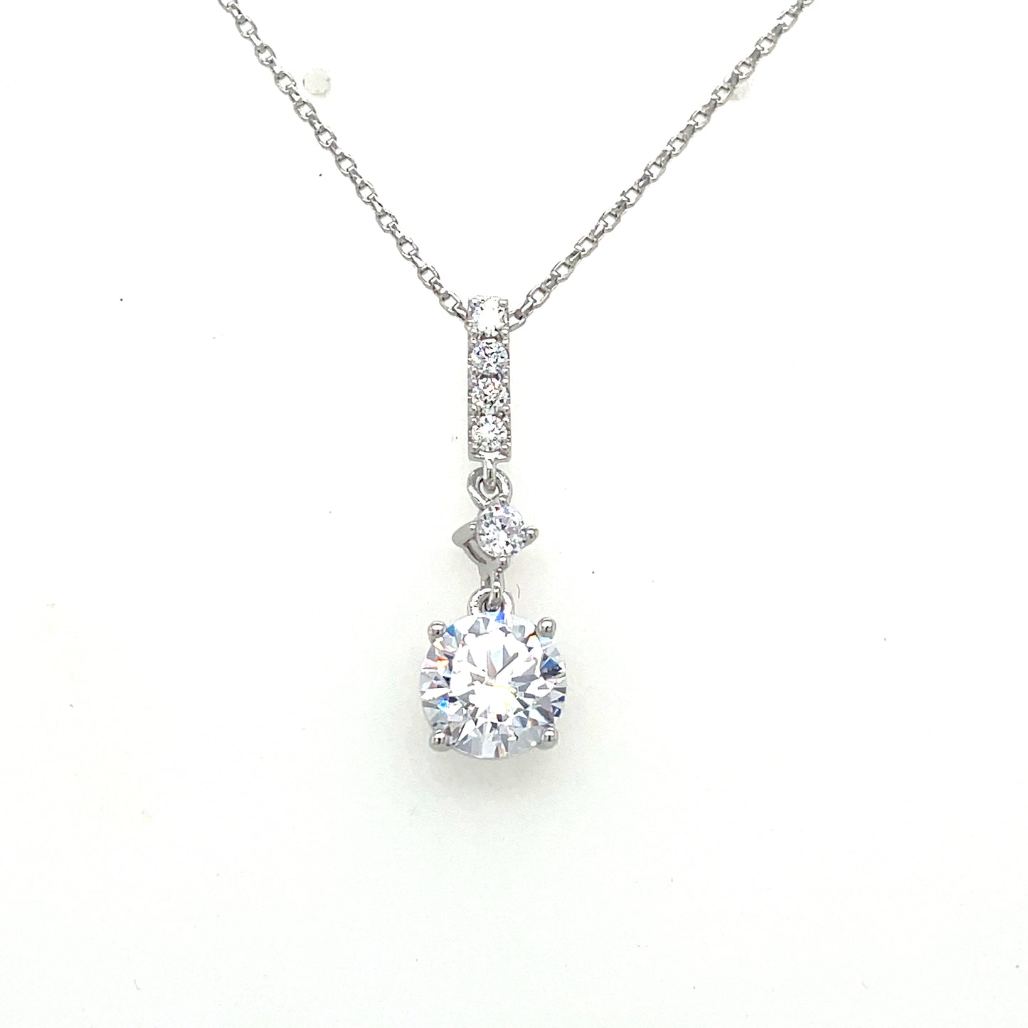 Sterling Silver Cubic Zirconia Pendant with CZ Baile